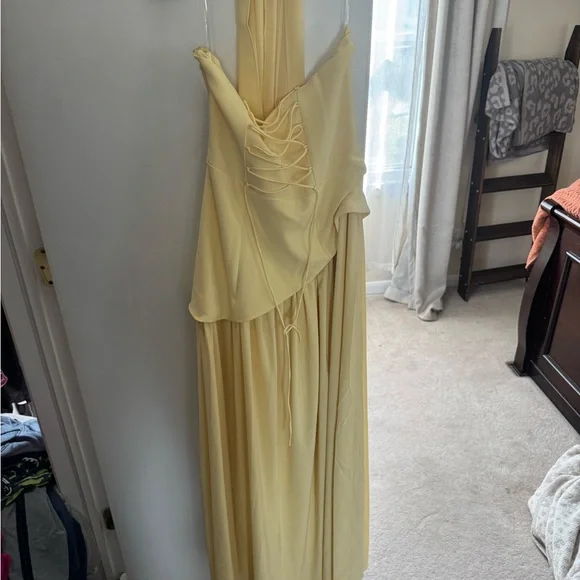 Maliyah Strapless Maxi Dress in Lemon - Picture 4 of 5